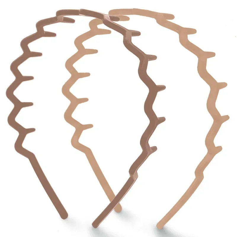 

Женские повязки на голову с зигзагом, нескользящая удобная повязка на голову-расческа с зубцами — переработанная пластиковая черепаха и черная повязка на голову — 2 шт.