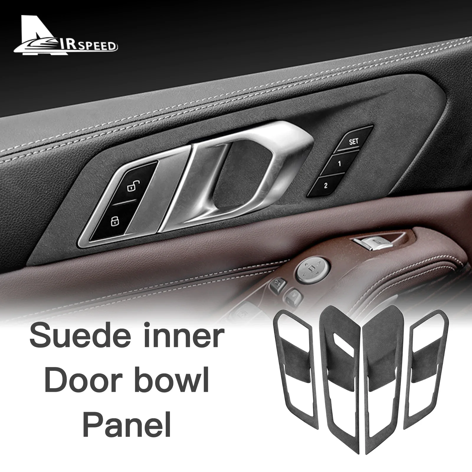 

4 шт. накладок из суперзамши для внутренних ручек дверей BMW X5 G05 2019-2023, аксессуары для интерьера автомобиля