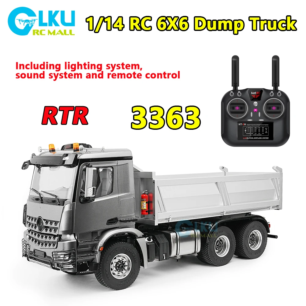 

MD 1/14 3363 RC Truck 6X6 Гидравлический самосвал Имитационная модель игрушки RTR с дистанционным управлением, оснащенная световой и звуковой системой