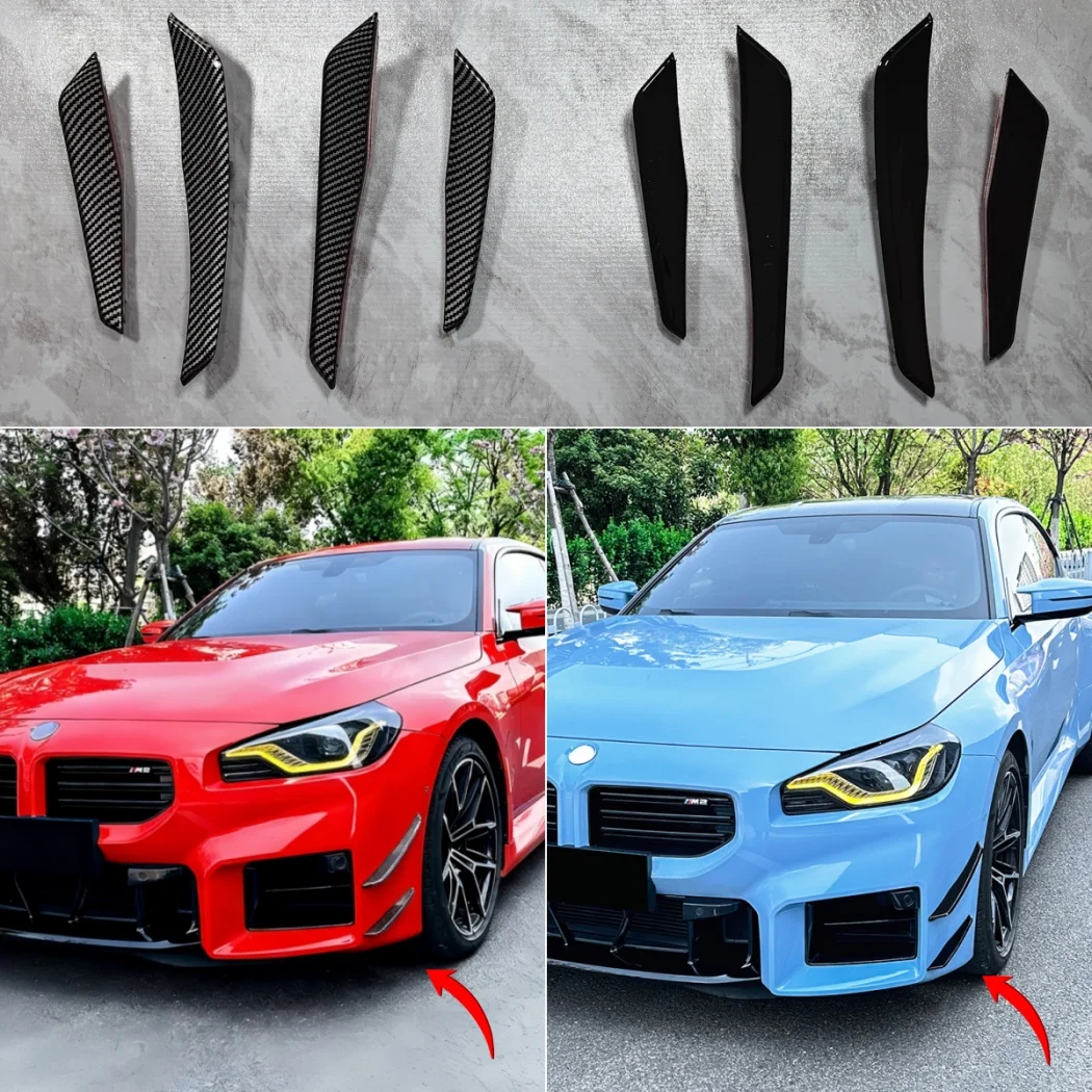 

Car Front Bumper Splitter Side Spoiler Side Wind Knife Sticker for BMW M2 G87 2023 2024 2025 Side Skirt Spoiler Surround Trim