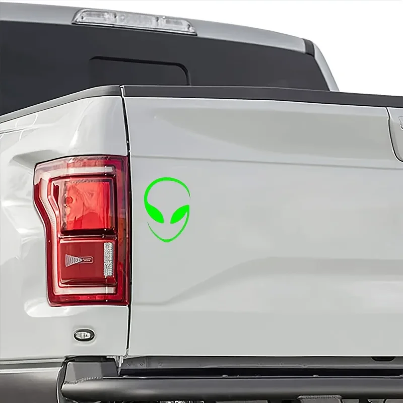 2PCs Alien Head Contour Vinyl Stickers Car Window Laptop Motorcycle fashion multicolor Personalized exterior reflection stickers