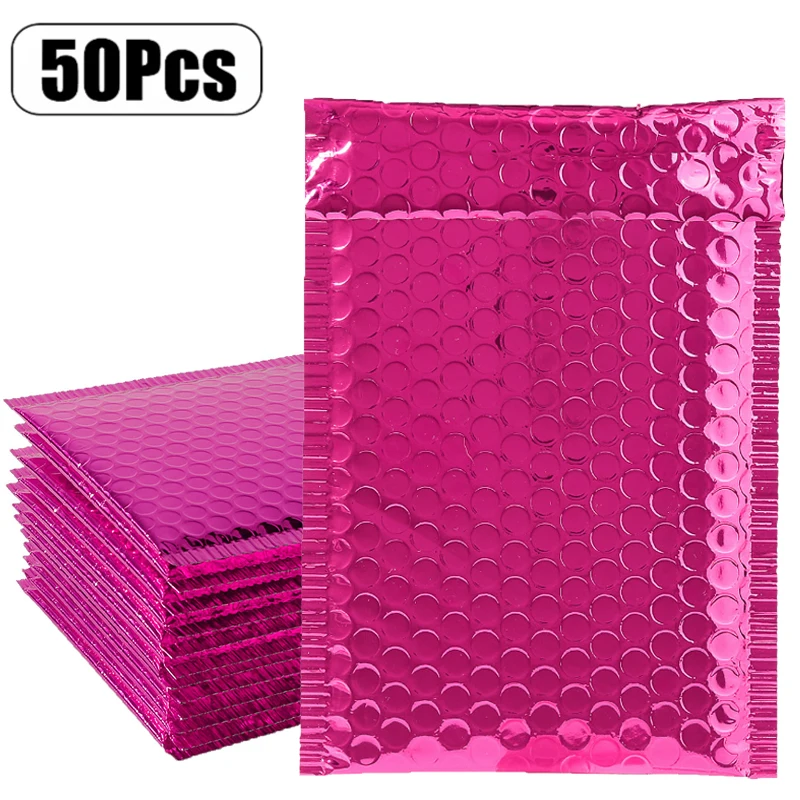 

50Pcs/Lot Bubble Mailers Aluminized Bags Laser Envelope Self Seal Postal Gift Packaging Bags Book Shipping Package Envelopes Bag