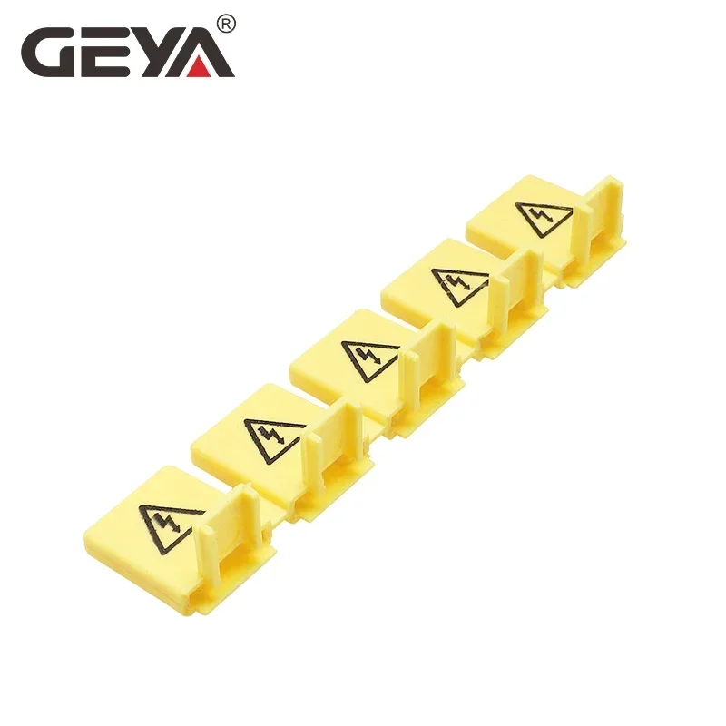 GEYA PIN TYPE MCB Copper Busbar Connector Protect Cover Comb Busbar Teeth Busbar Protector Braces Terminal Caps 5 Teeths