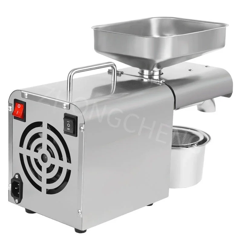 Peanut oil and edible oil processing equipment, LBT01 household oil press, smart stainless steel kitchen appliance.