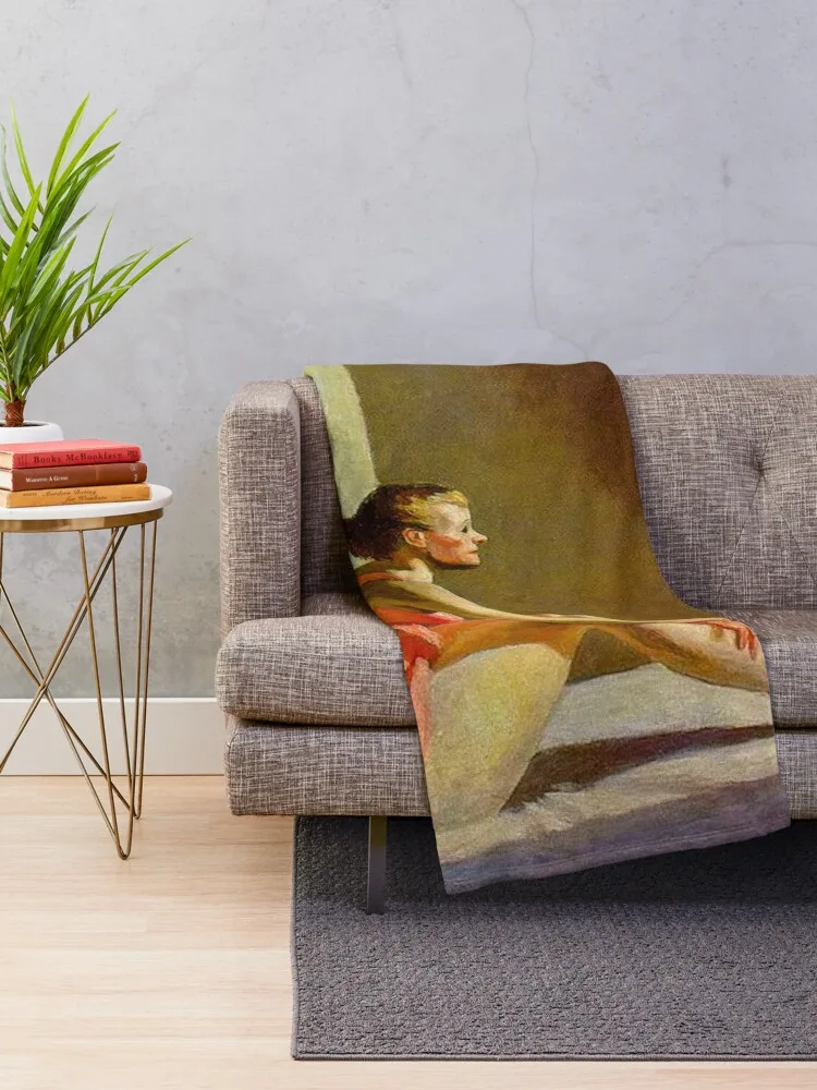 Morning Sun by Edward Hopper Throw Blanket Throw And Blanket From Fluff Designer Blanket