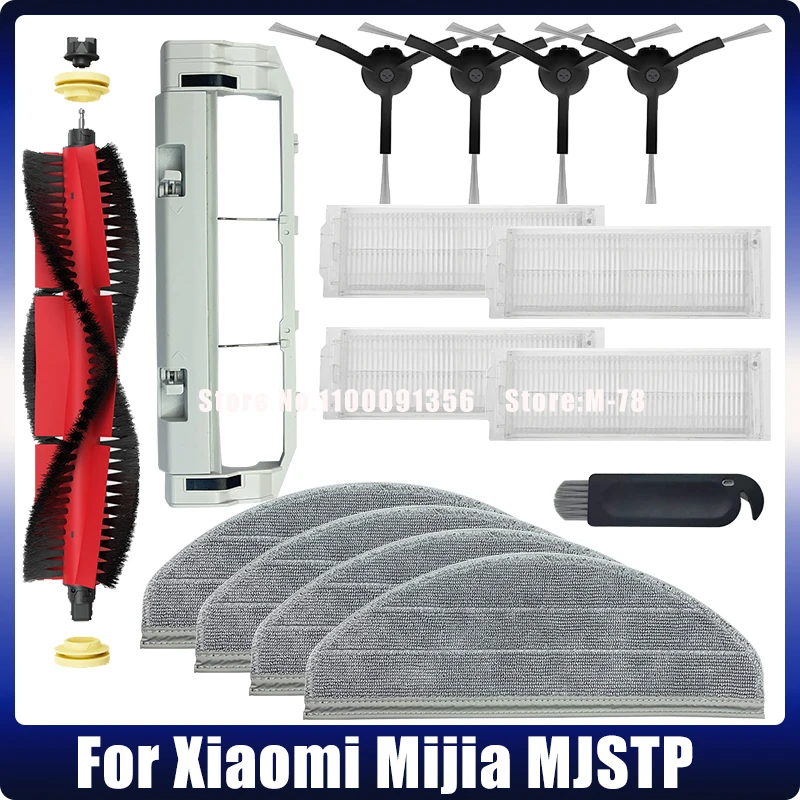 Replacement For Xiaomi Mijia MJSTP Robot Vacuum Cleaner Spare Parts Main Roller Side Brush Cover Hepa Filter Mop Rag Cloth Kits