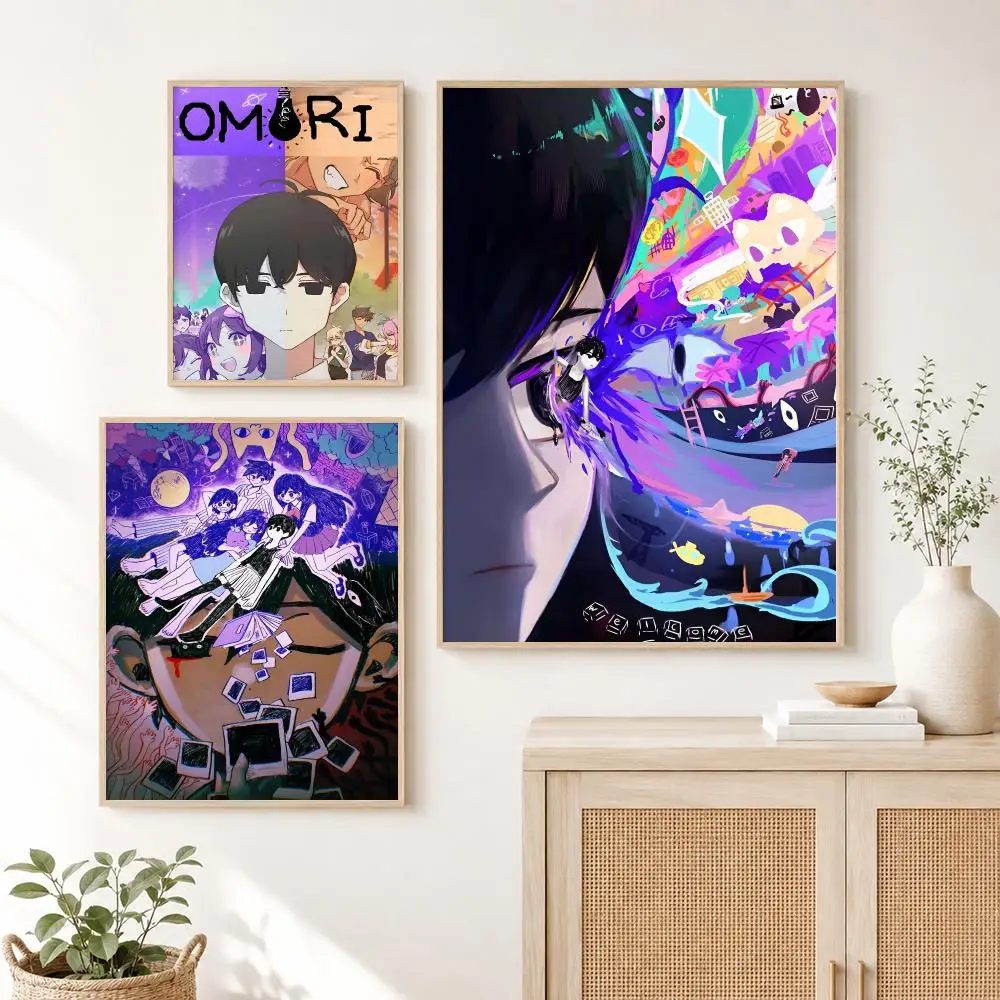 Classic Hot Horror Video Game O-Omori Poster Self Adhesive Wall Art Decor for Bedroom Living Room Office Home Decor Gift