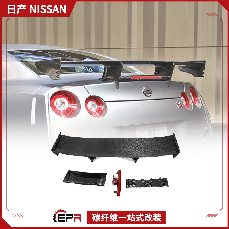 

Подходит для модификации Nissan Ares GTR R35, фиксированное ветровое крыло из углеродного волокна, стоп-сигнал Nismo GT, большое хвостовое крыло