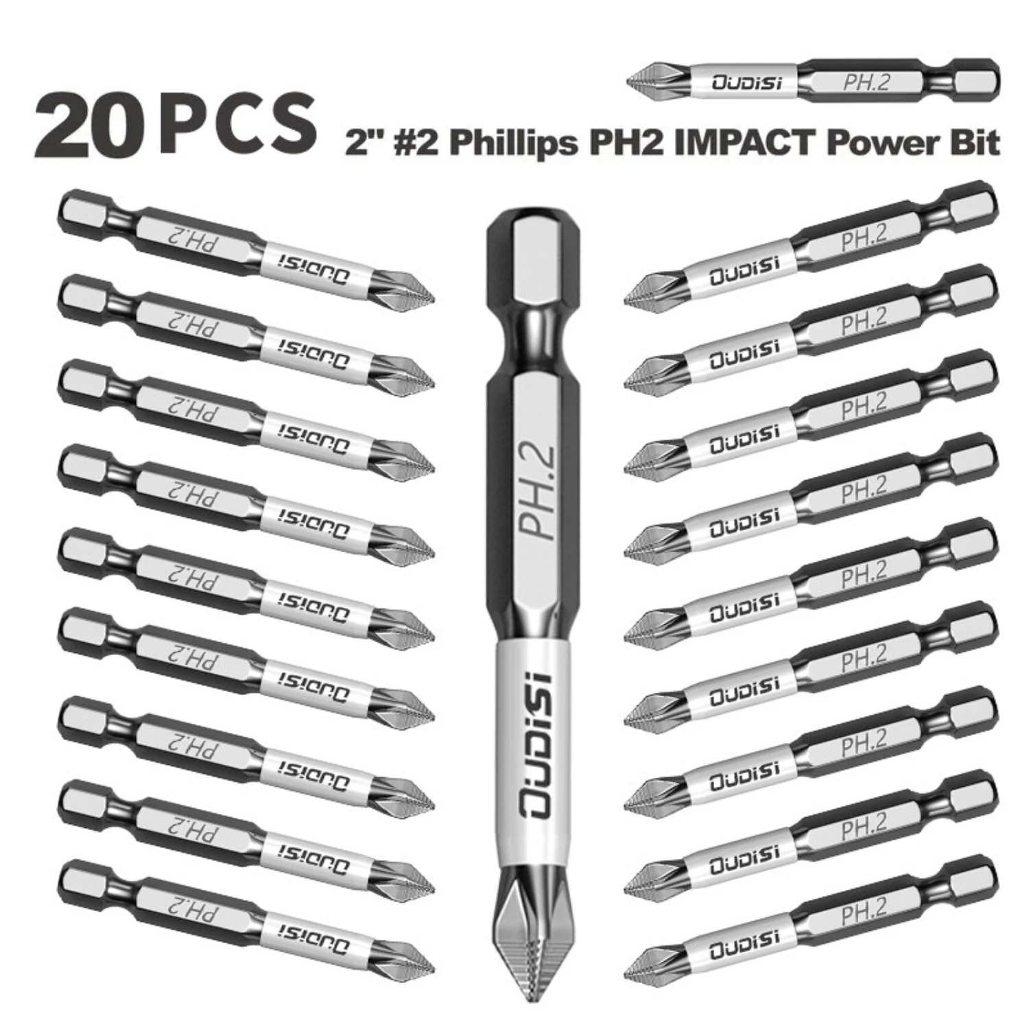 Versatile and Durable Ideal 50mm/2 Inch Phillips PH2 Screwdriver Bit for Plastic, Wood, and Metal Projects - Perfect Tool for DI