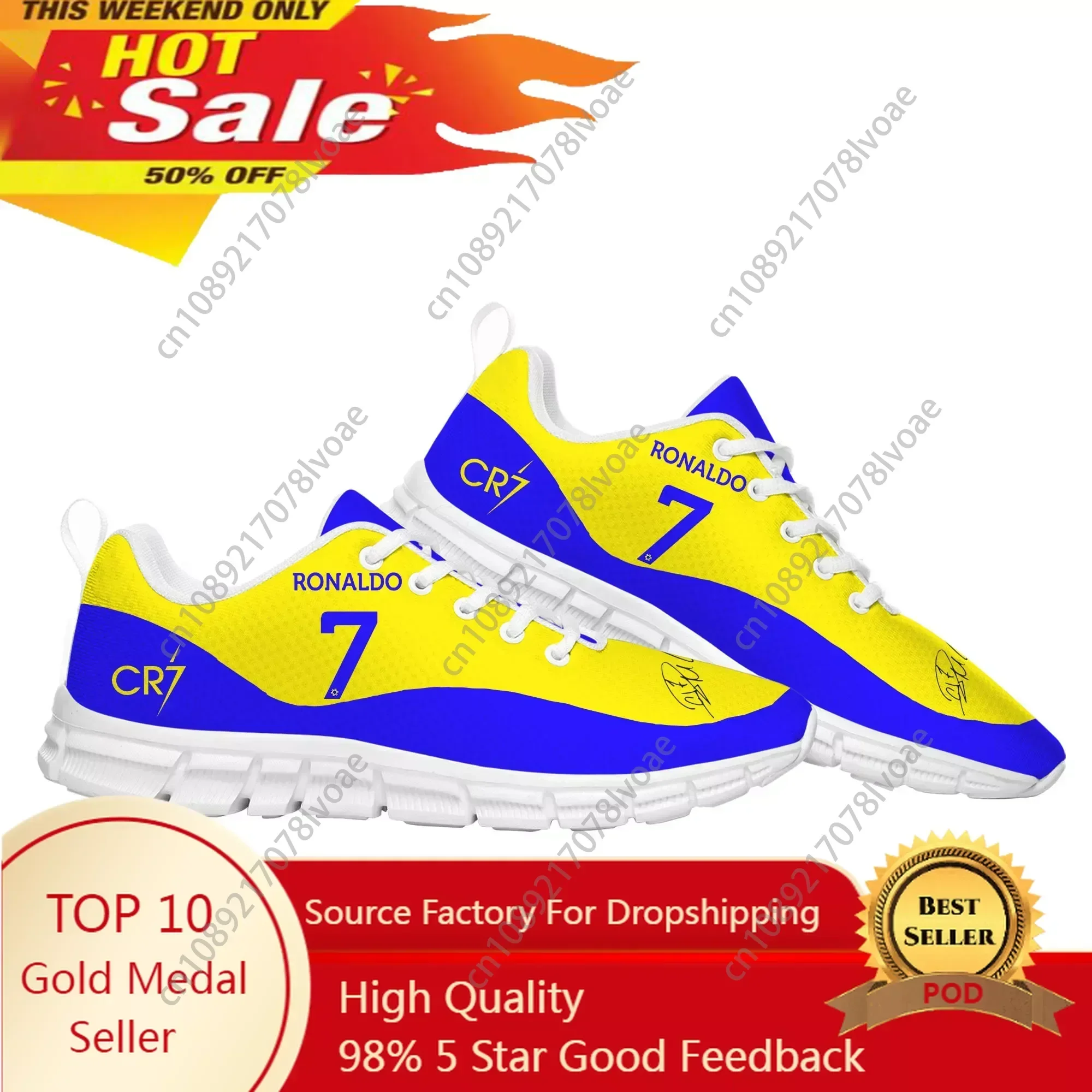 

Cristiano Ronaldo Sports Shoes Boy Girl CR7 Sneakers Children No 7 Blue Yellow Sneaker Portugal Footboll Star Child Custom Shoe