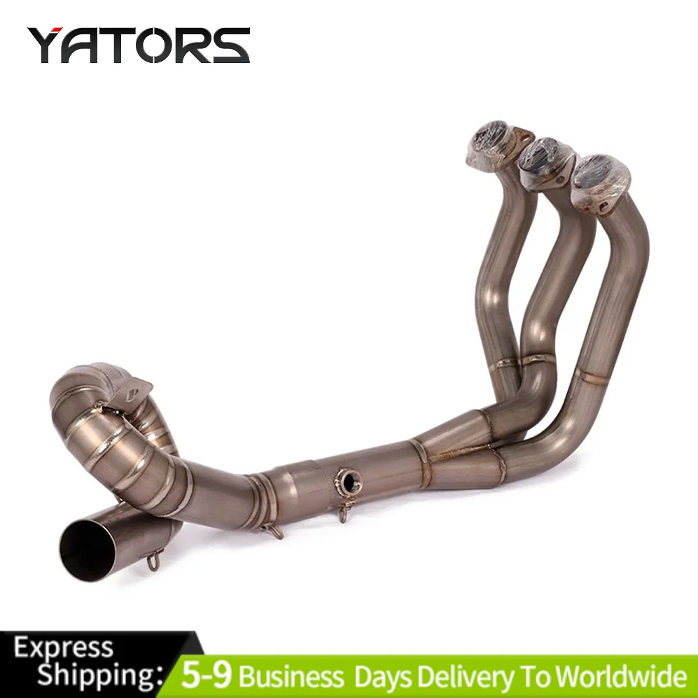 Передняя выхлопная труба мотоцикла, титановый разъем для Yamaha MT-09 FZ09 2014-2018, выхлопные системы, выхлопные трубы