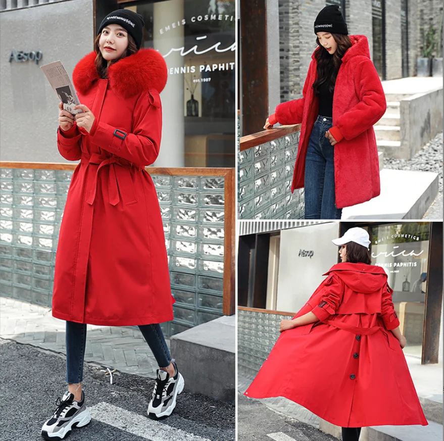 Oversize Winter Jacket Women Removable  Liner Long  Jacket Parkas Warm Thick  Coat Female Padded Coats Winter Clothes