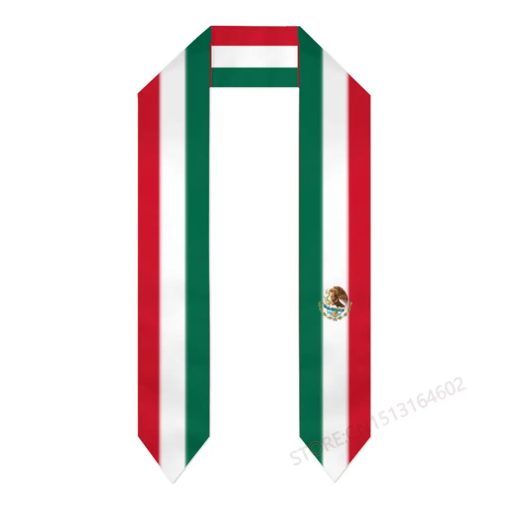 Custom Name Or Logo Mexico Flag Scarf Graduation Stole Sash International Study Abroad Class of 2023 Shawl