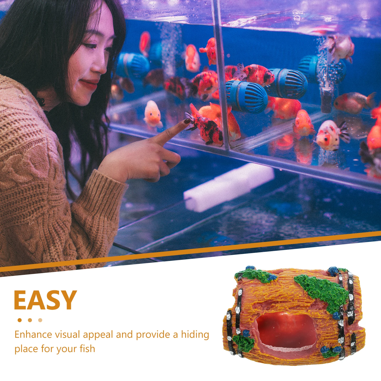 

Fish Tank Decorations Aquarium nament Artificial Decor Colorful Retro Style Safe for Fish Enhance Visual Long Lasting