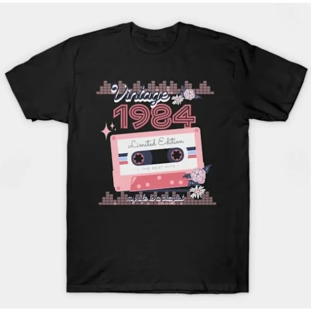 

1984 Cassette 51 Years Old Birthday Retro T Shirt Men and Women Loose Summer Casual Versatile Top Birthday Gift Customization