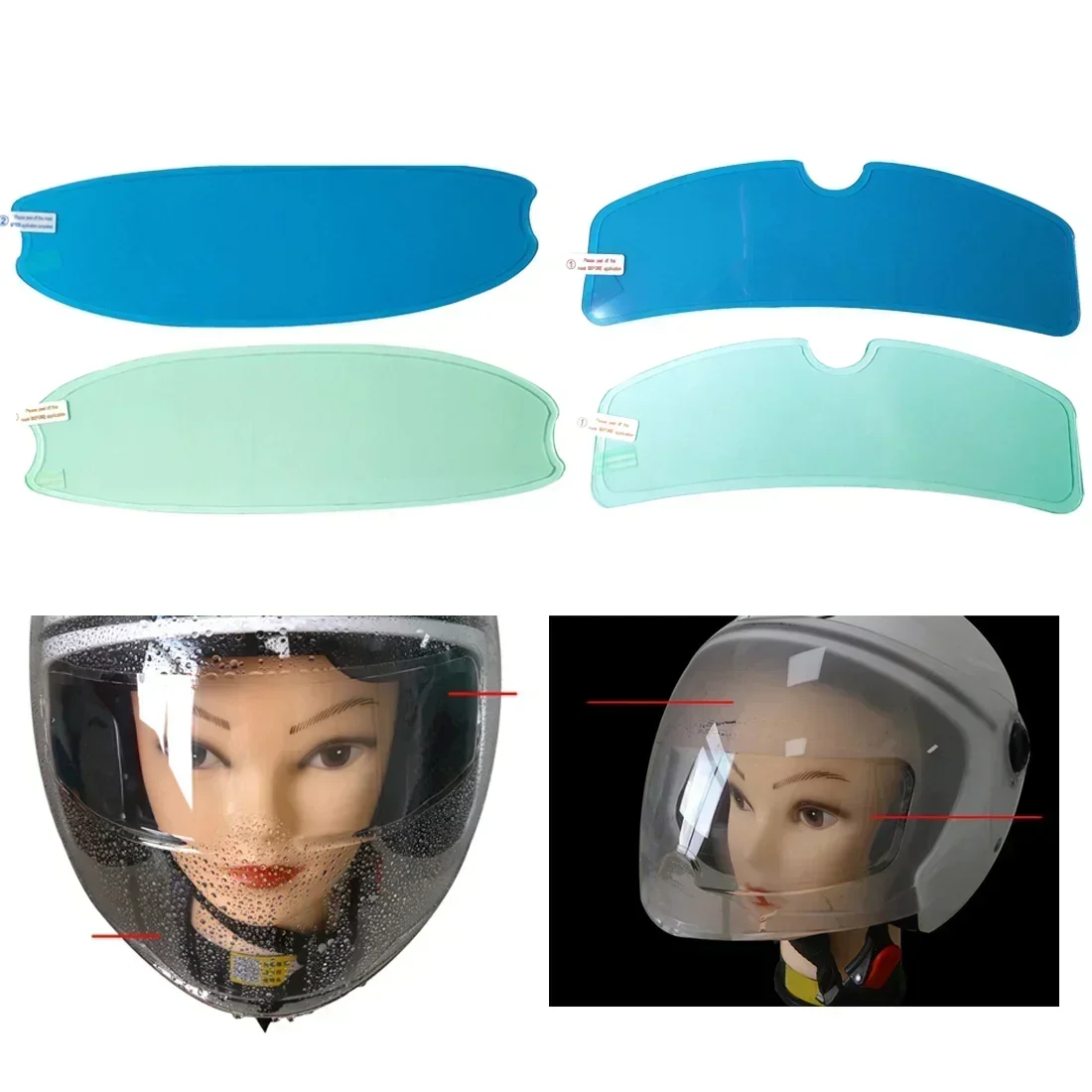 Universal Helmet Lens MT Helmets Anti Rain Clear Motorcycle Helmet Film Anti-Fog Patch Motorcycle Helmet Rainproof Film