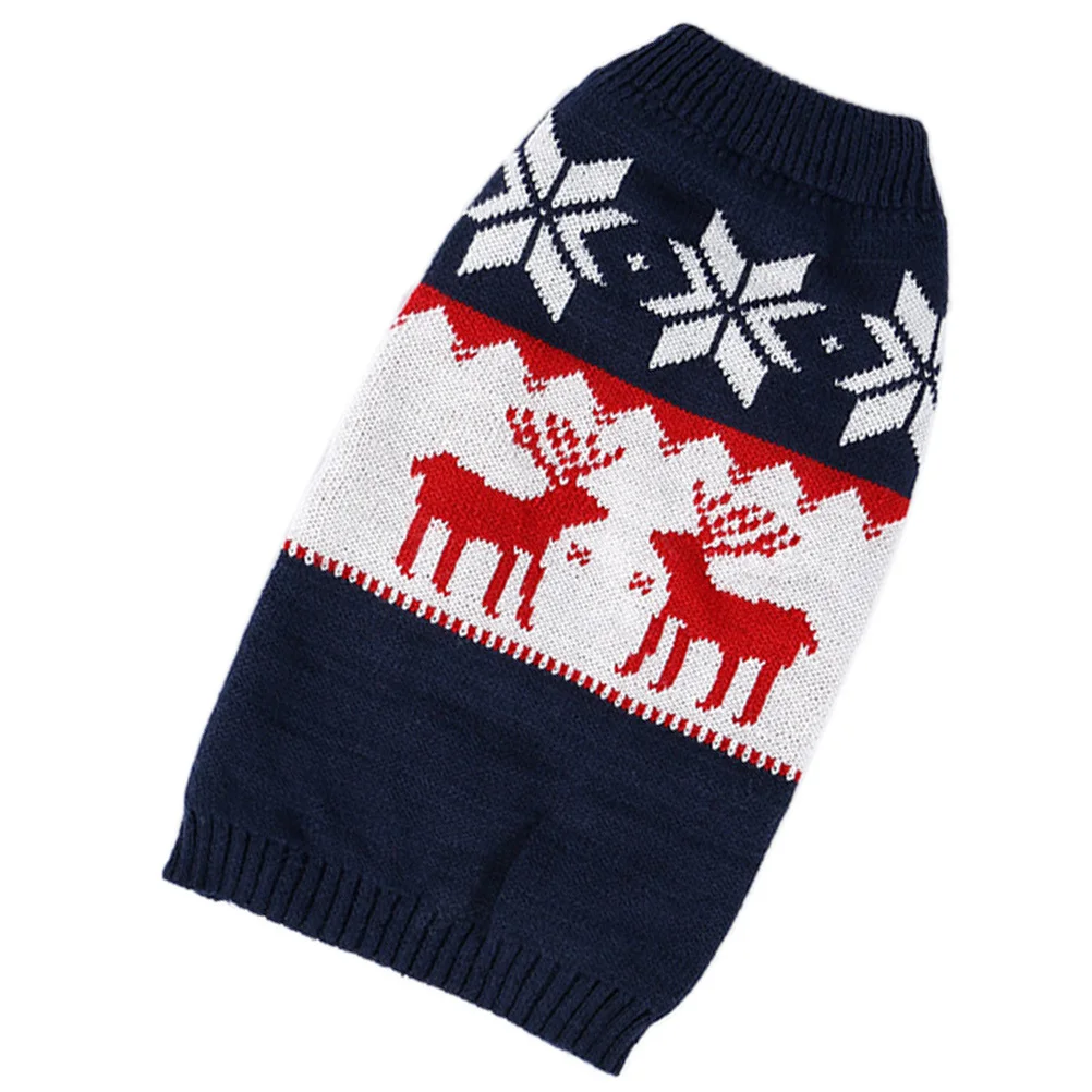 

1Pcs Pet Clothes Christmas Deer Pattern Thick Knitted Sweater Dog Cat Winter Coat Warm Xmas Puppy Costume Pet Clothes
