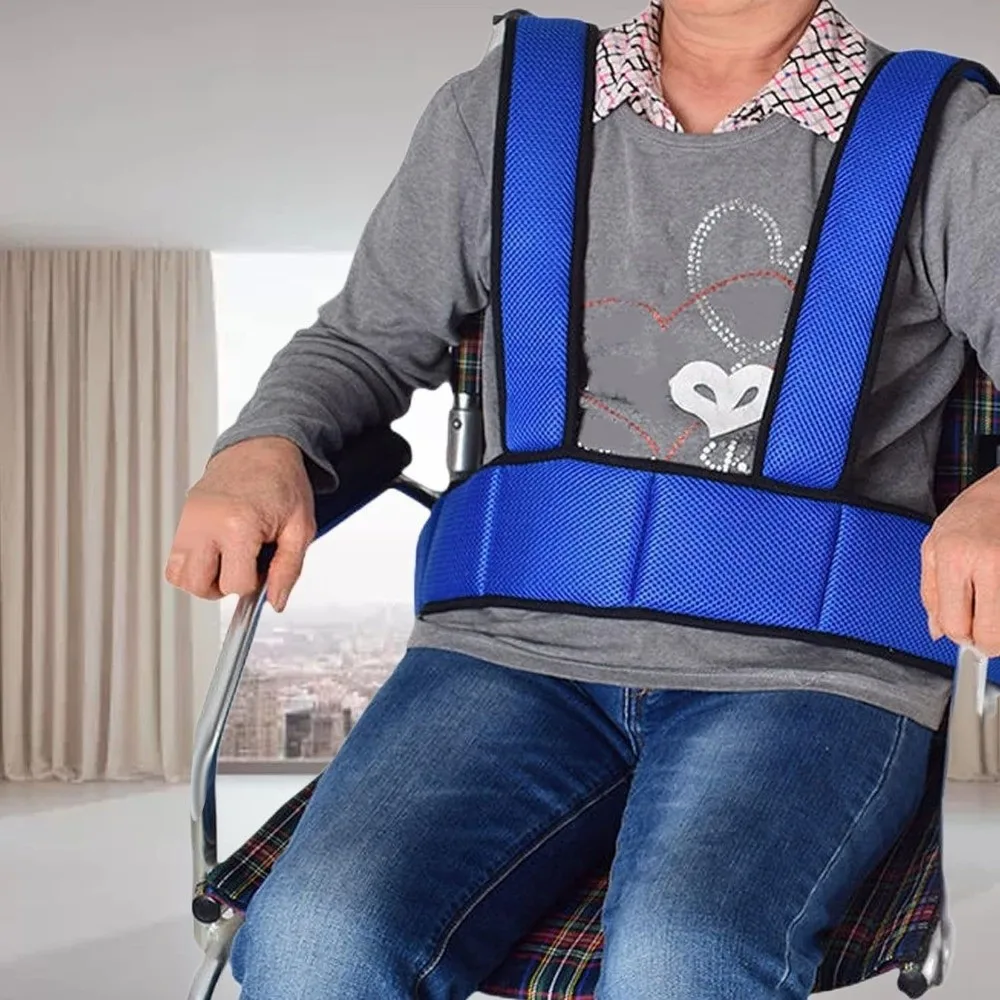 Breathable Mesh Wheelchair Safety Belt Adjustable Straps Comfortable Fall Prevention Band 360° Design Non-Slip Anti-Fall Harness