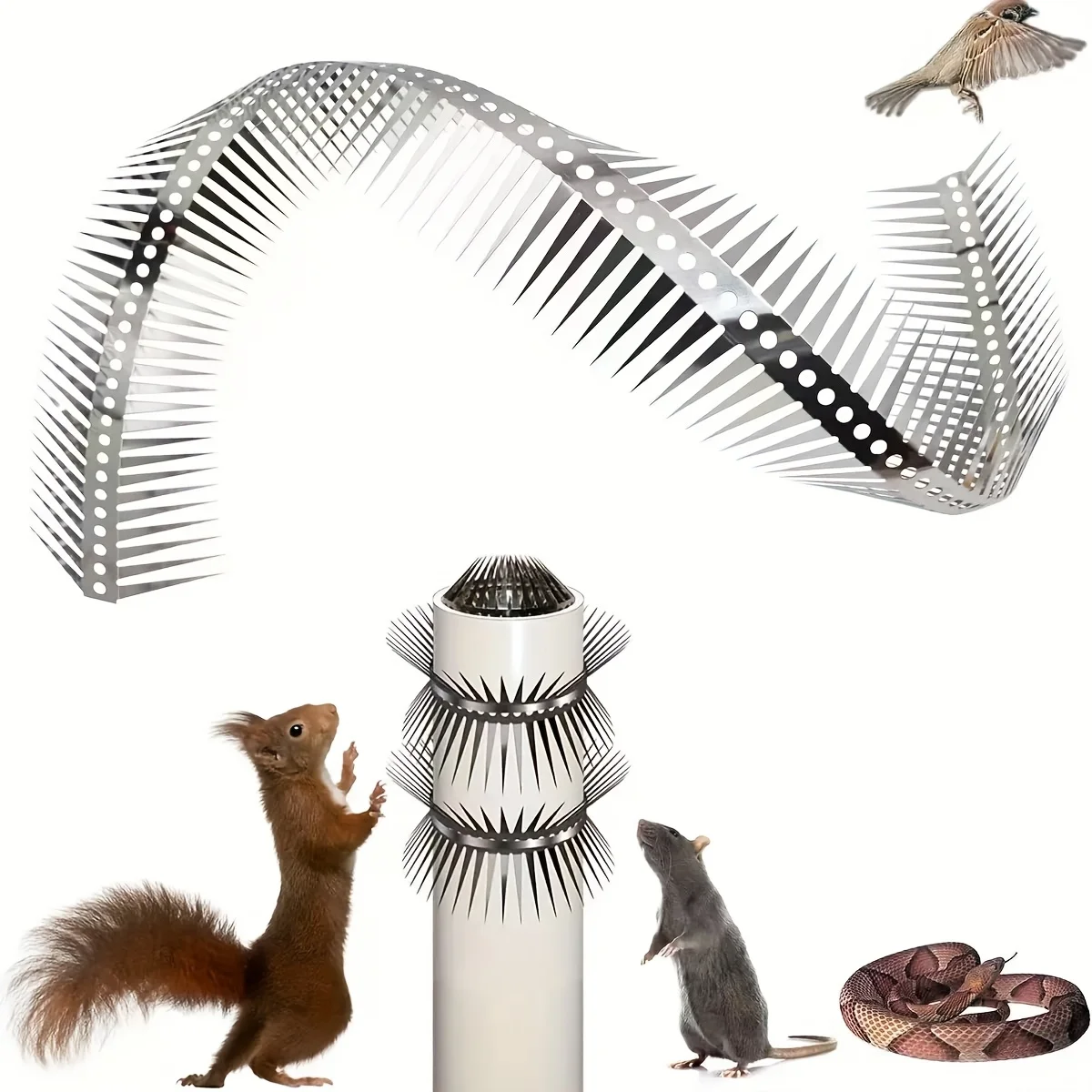 Picos de pássaros de aço inoxidável 1m (40 ") dissuasor de pombo/esquilo/pecker ao ar livre para jardim de janela de cerca de telhado