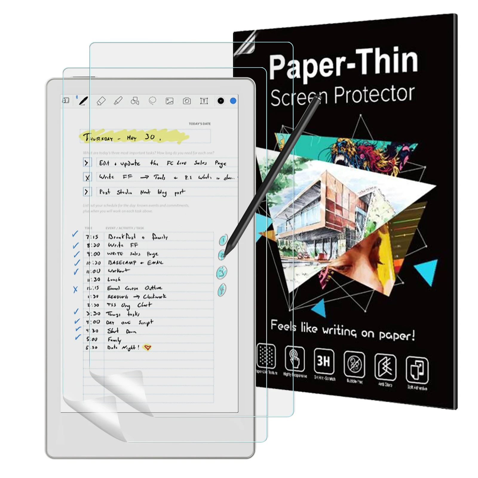 2 Pack Screen Protector for Remarkable Paper Pro Move 7.3 inch 2025,Write and Draw Like on Paper, Anti-Scratch and Anti-Glare