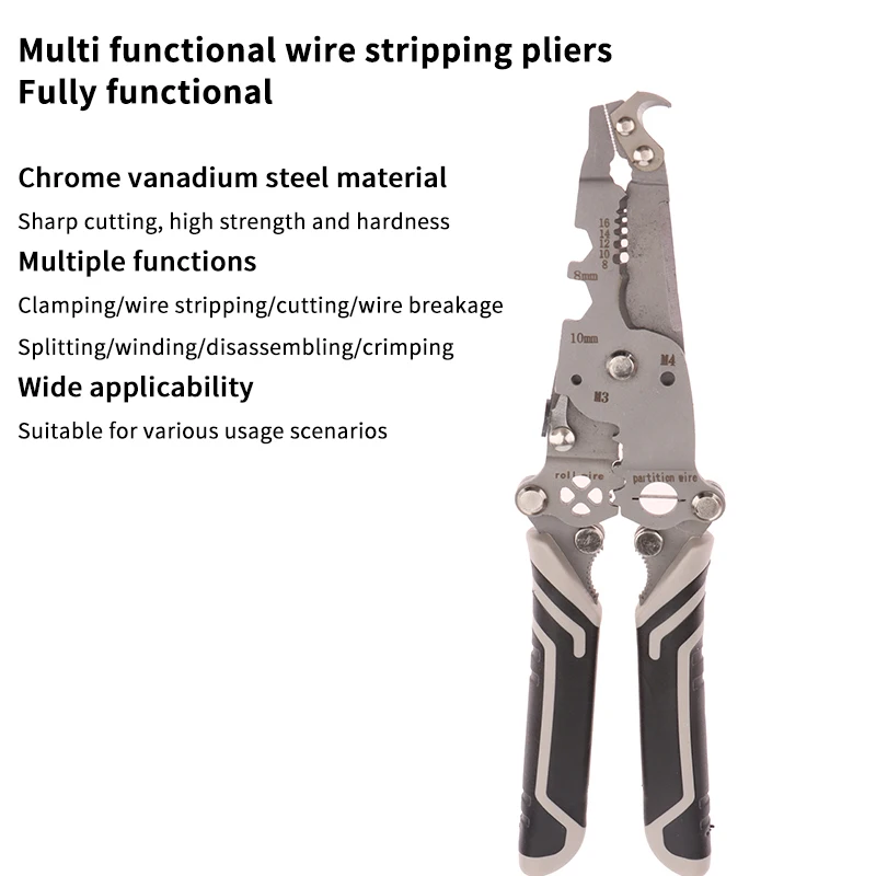 1PC Portable 18 In 1 Crimper Cable Cutter Pliers Multifunctional Foldable Wire Stripper For Wire Stripping Shearing Cutting Tool