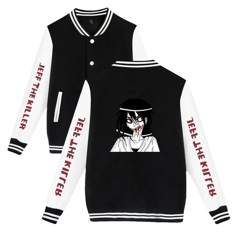 2023 Harajuku hip hop style Jeff the killer 2D baseball jacket capless sweatshirt women/men hoodie funny hoodies boys