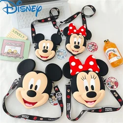 Original Disney Anime Kawaii Minnie Mickey Mouse Silicone One Shoulder Bag Leisure Fashion Children Zero Purse Anime Gifts