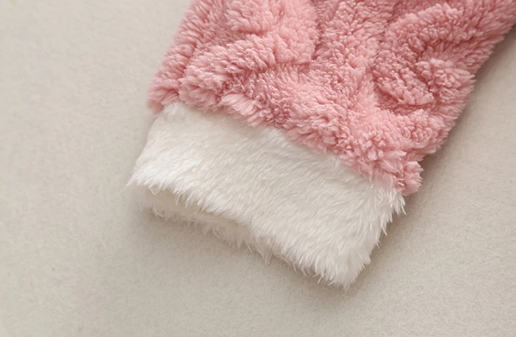 Herbst-Winter-Kleinkind-Mädchen-Flanell-Pyjama-Sets Kinder Süßer Hase Verdickte Warme Strickjacke+Hose 2-teiliges Baby-Loungewear-Outfit – Detail 4