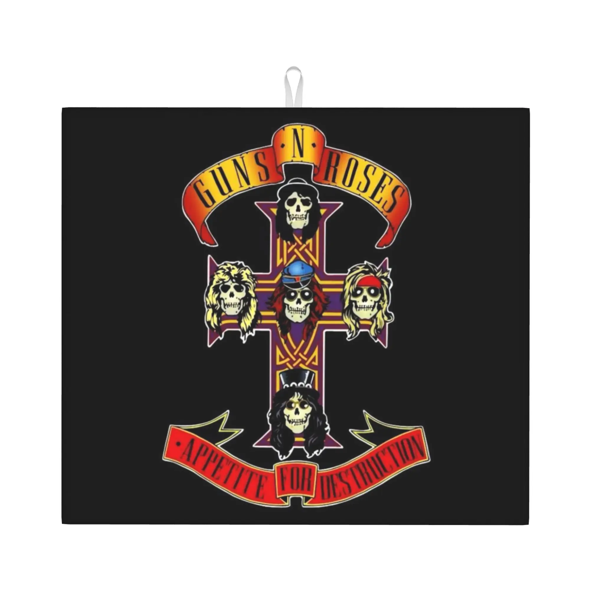 Heavy Metal Rock Music Band Guns N Rose Drying Mat For Kitchen Waterproof Non‑Slip Oil Proof Reusable Countertop Protector Mat