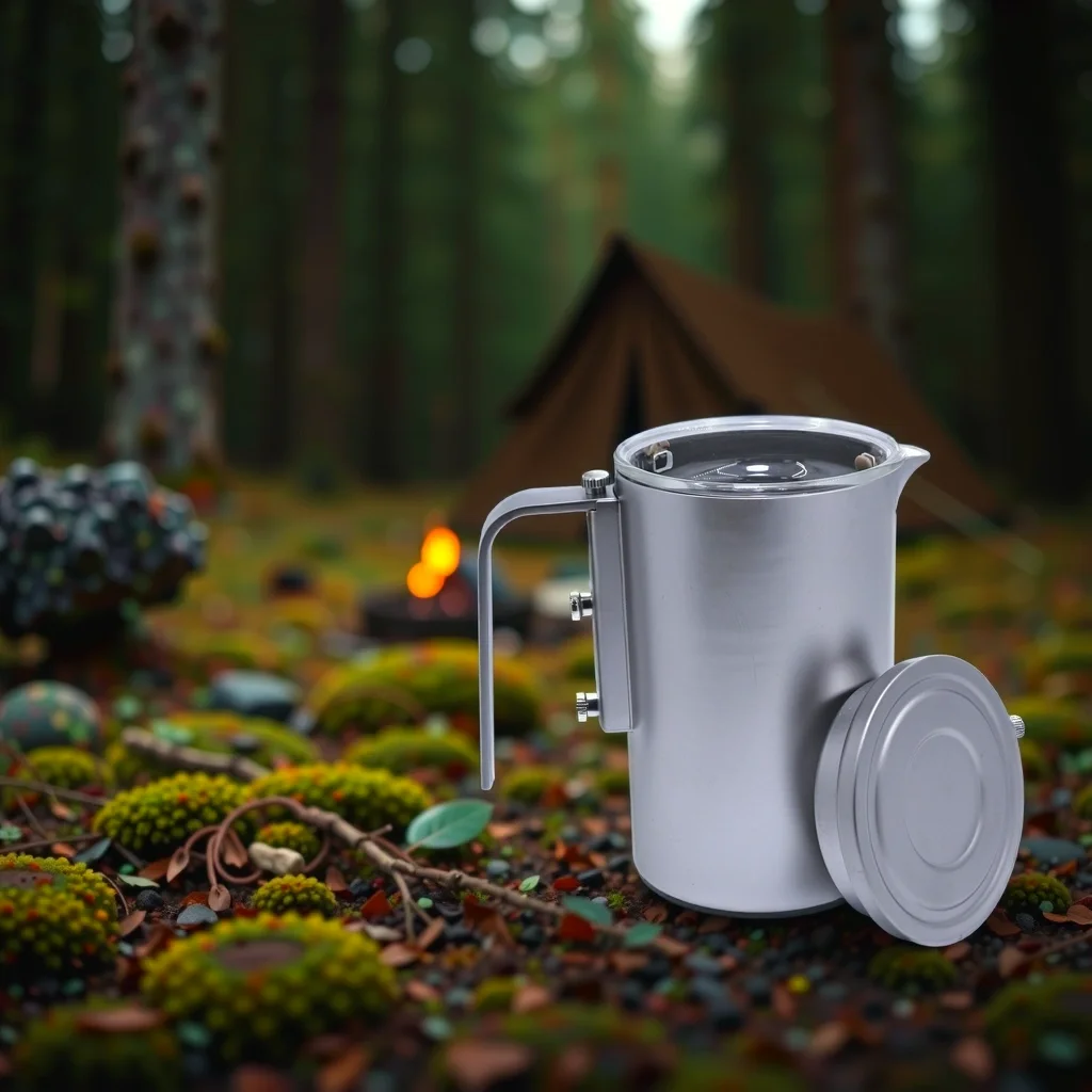 Titanium Water Bottle Leakproof Pot Travel Camping French Press Coffee Maker Pot with Folding Handle
