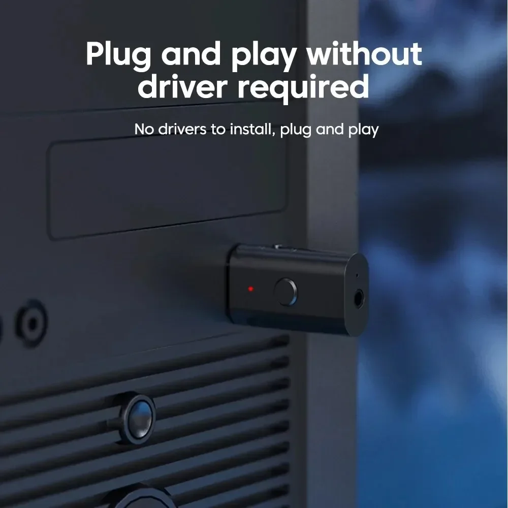 2025 アップグレード Bluetooth 5.3 レシーバーデュアル USB/AUX アダプタープラグアンドプレイカーミュージック Bluetooth ミュージックトランスミッター PC TV カーホーム用