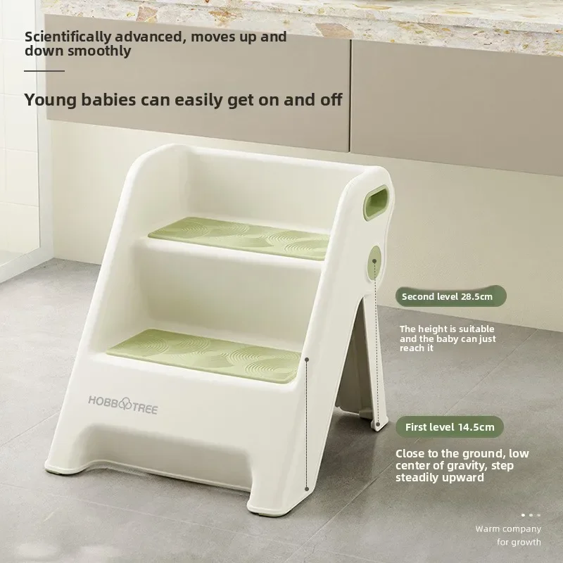 Kids Bath Step Stool with Non-Slip Handle Sink Foot Rest for Face Wash Safe Durable Children's Climbing Ladder Baby Hand Washing