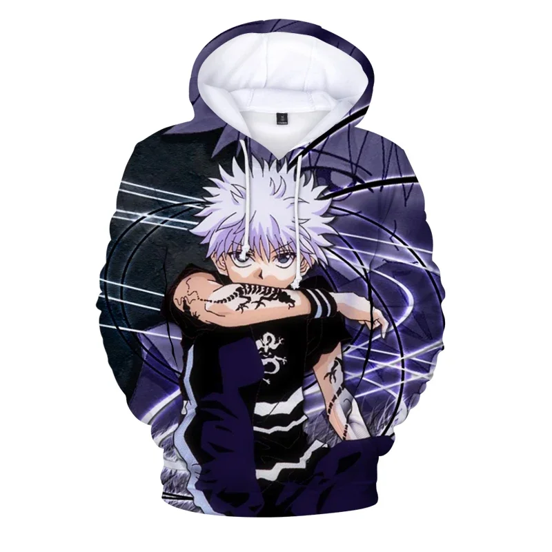 New Men's Women's Killua Zoldyck Devil's Eye Hoodie Anime Streetwear Pullover Casual Hoodie 3D Print Hunter Top