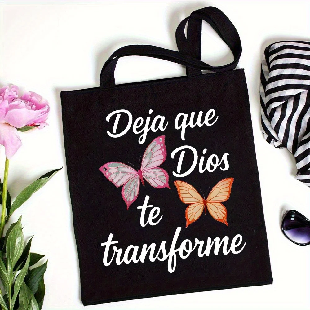 Tote Bag Colorful Butterfly Design - Perfect for Everyday Use, Shopping, or Travel - Stylish and Durable Shoulder Bag