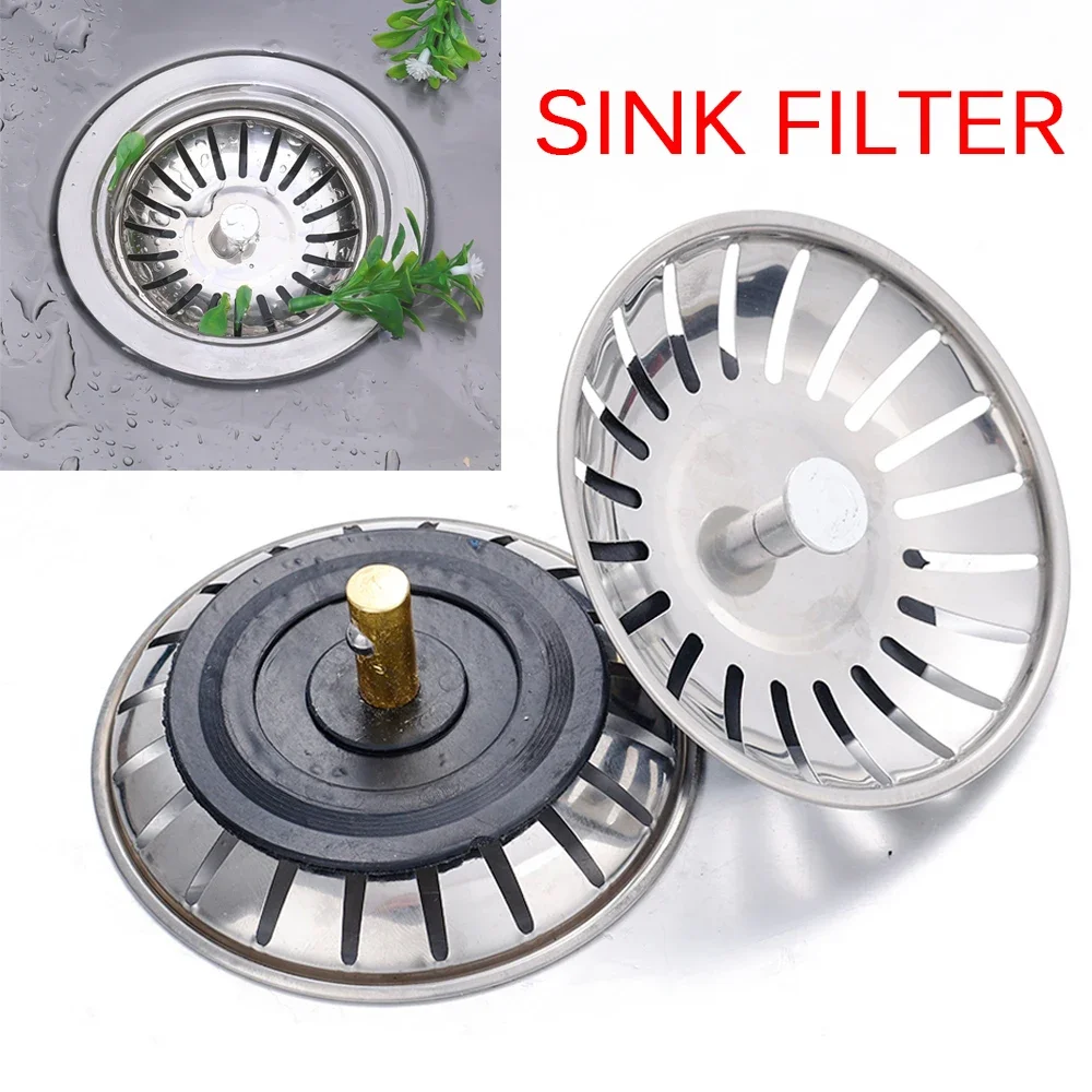 Kitchen Sink Strainer Stainless Steel Pool Bathtub Hair Catcher Stopper Bathroom Waste Sink Filter Plug Sink Accessories Tools