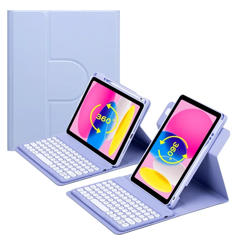 

360 Rotating Keyboard Case with Pencil Holder for iPad A16 (11 inch) / iPad 11th Generation Case Touchpad Keyboard Stand Cover