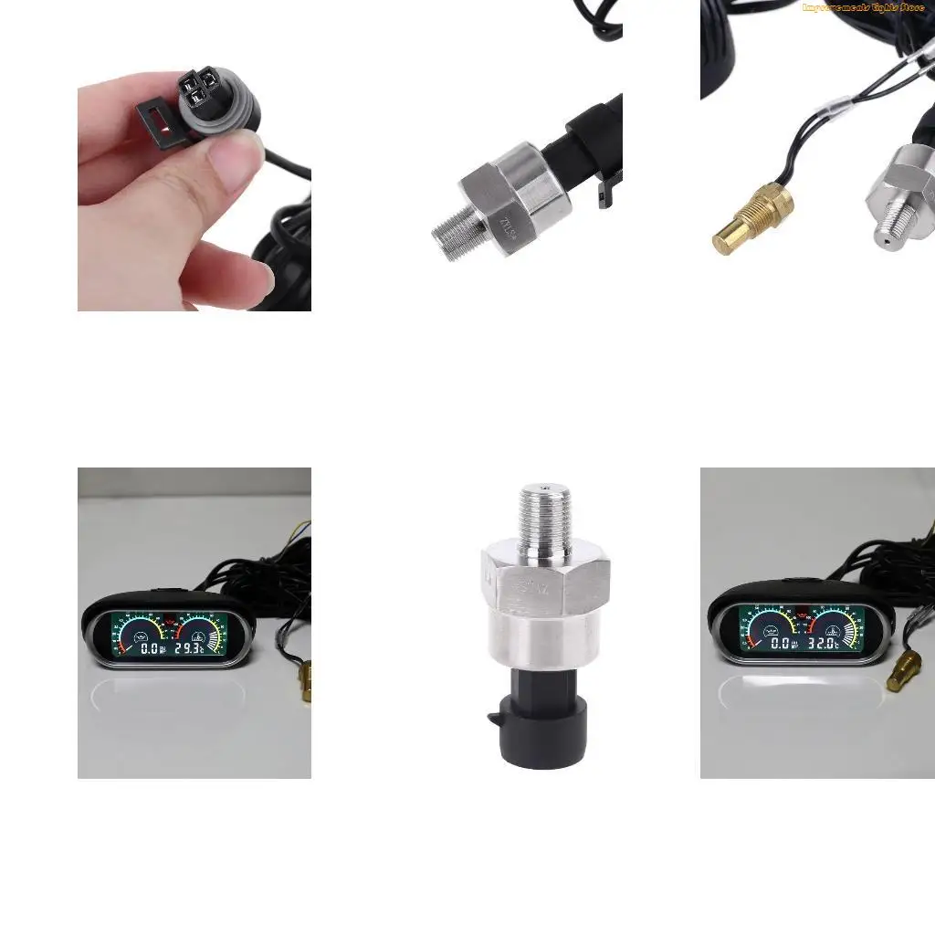 37ME Digital Pointer with 1/8 NPT Meter Oil Pressure Gauge Bar 12v/24v