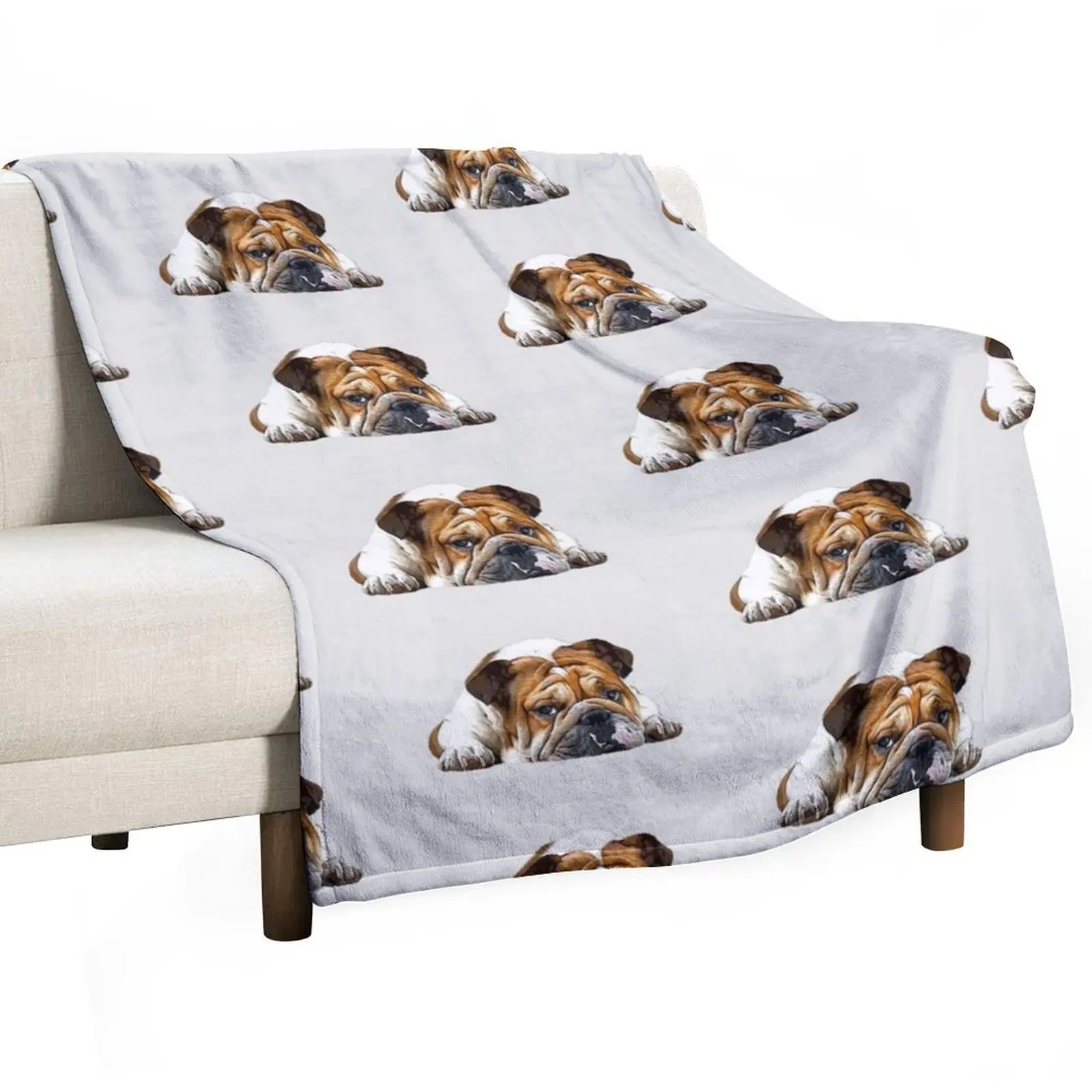 English British Bulldog Throw Blanket Luxury St Luxury Thicken blankets ands blankets and throws Furry Kid'S Blankets