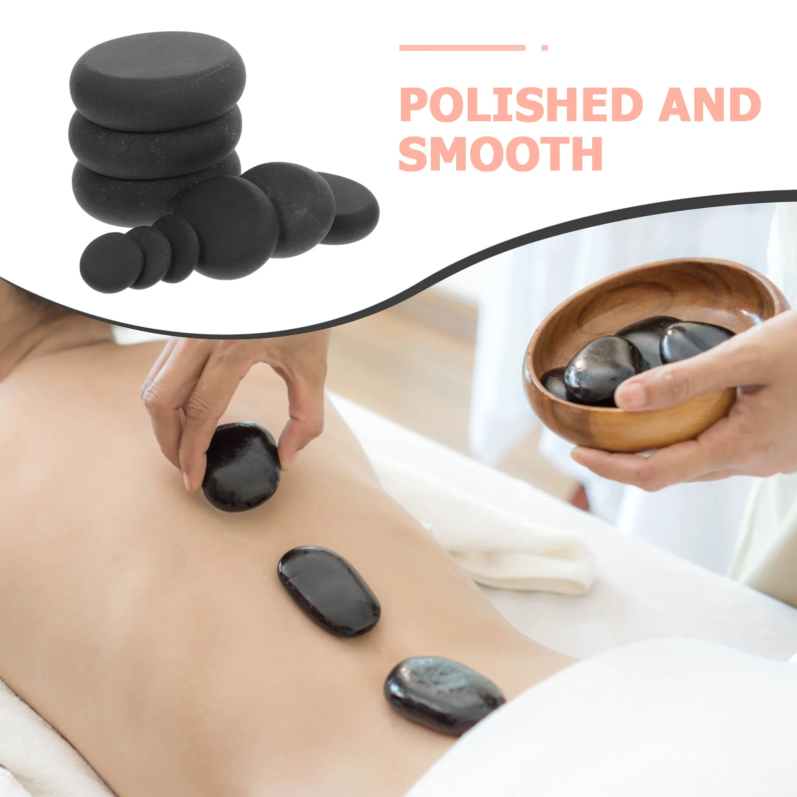 

9Pcs Hot Stone Massage Set Black Basalt Stones for Spa Salon Relaxation Natural Lava Essential Oil Therapy Hot Stone Massage Set