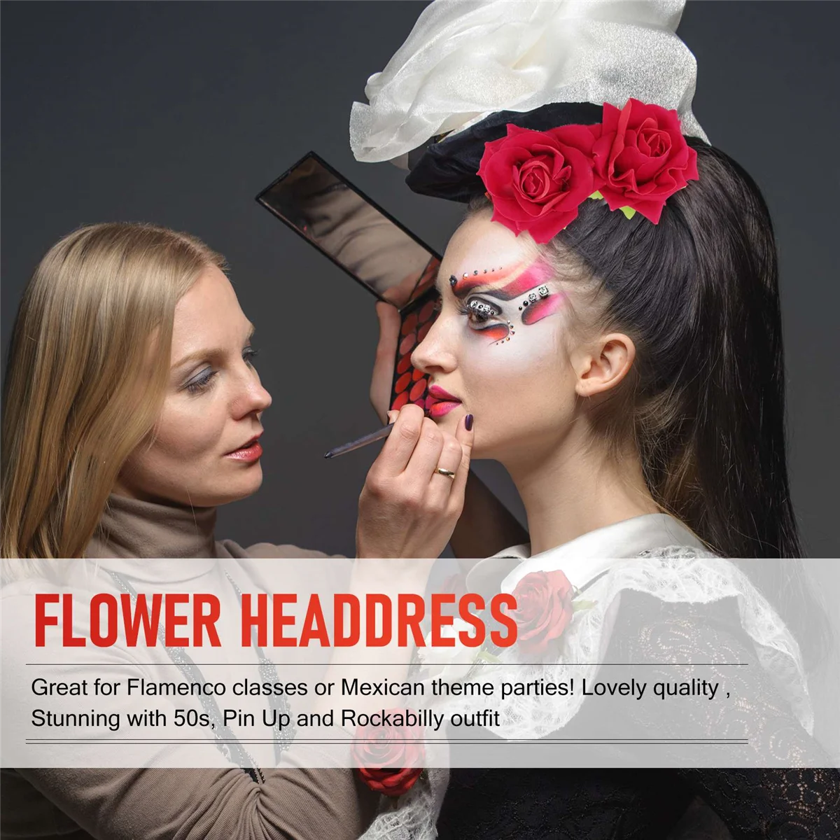 Abnp rosa flor grampo de cabelo slide flamenco dançarino pino flor broche senhora estilo de cabelo clipe acessórios para o cabelo