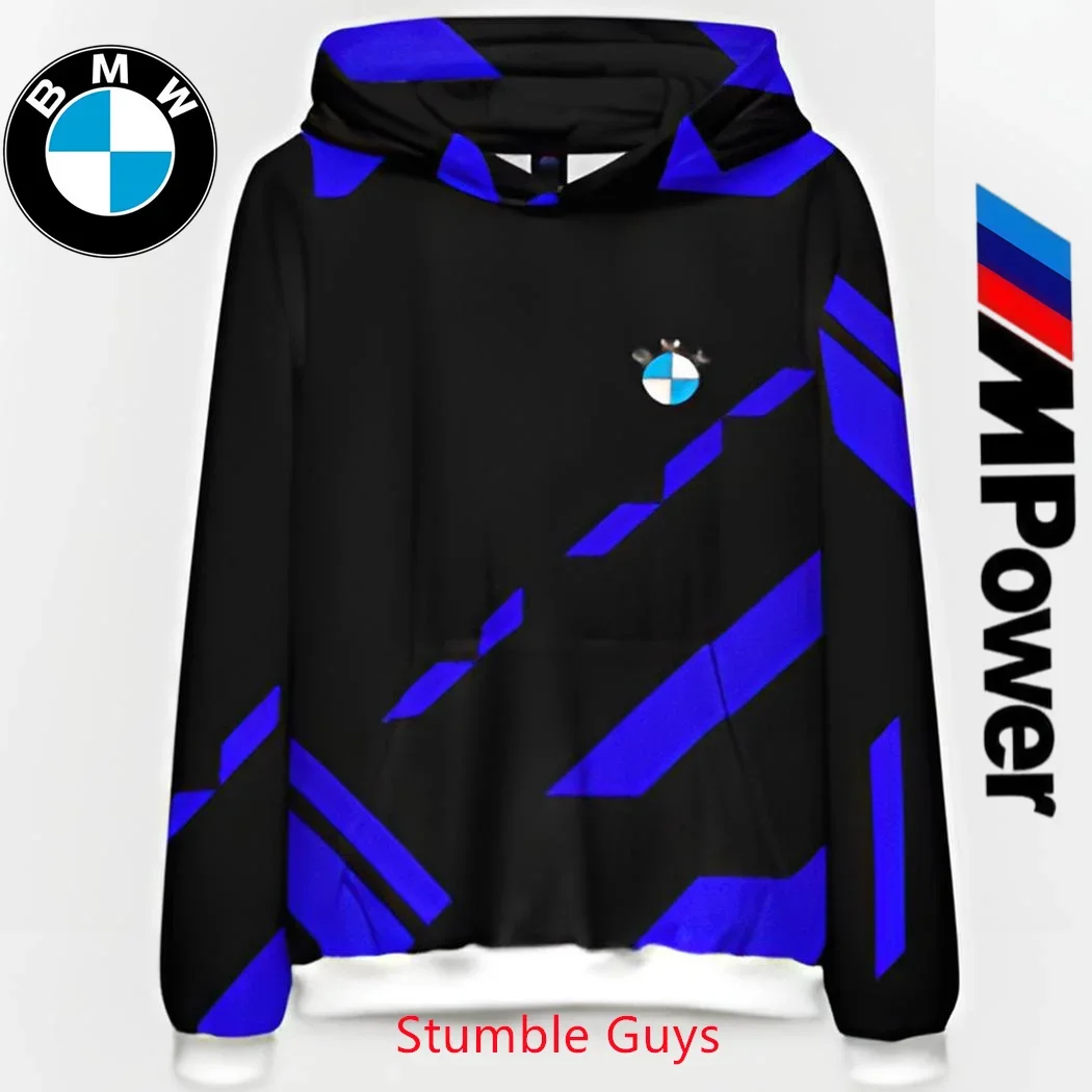 

BMW Men's Hoodie Spring Autumn Car Racing Moto Graphic Kids Boys Sweatshirt Comfortable Enthusiasts Wear