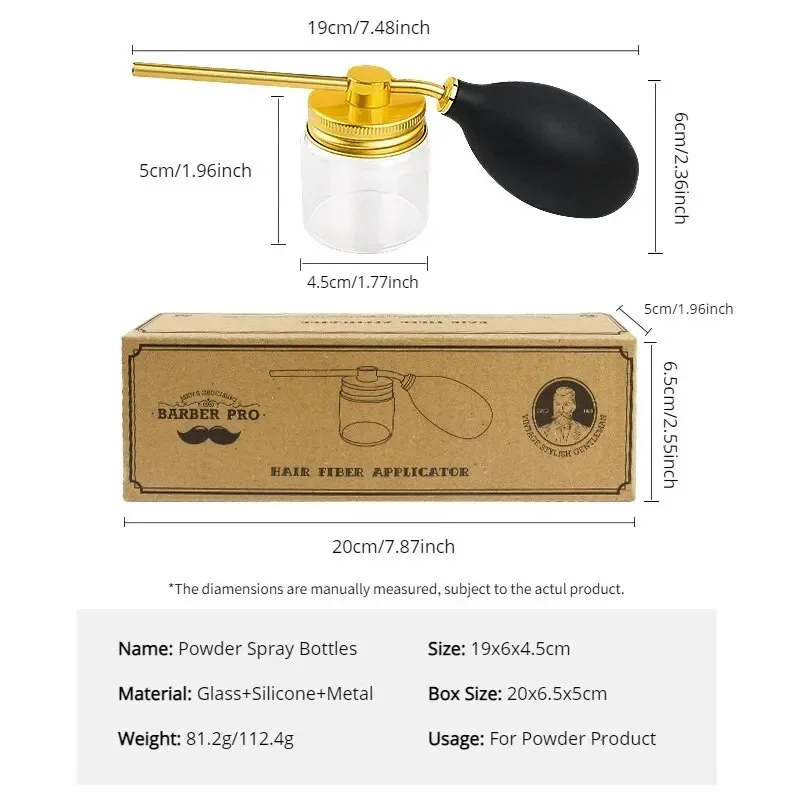 Barber Refillable Talc Fiber Powder Blower Puffer Hairdressers Talcum Hair Salon Powder Spray Bottle Barbershop