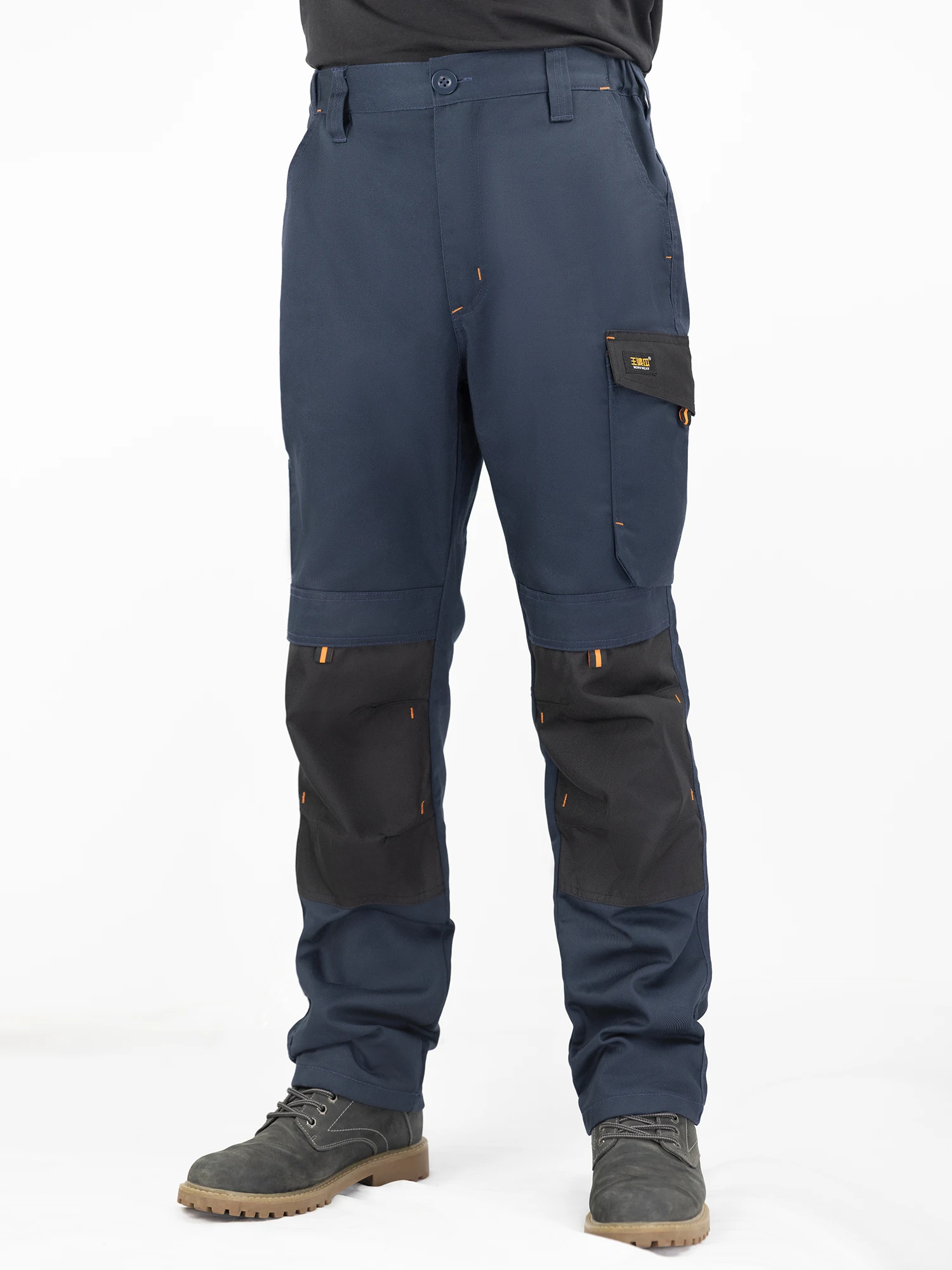 

Deep Blue Work Pants, Thick Cargo Pants, Men's Big Pocket Outdoor Trousers