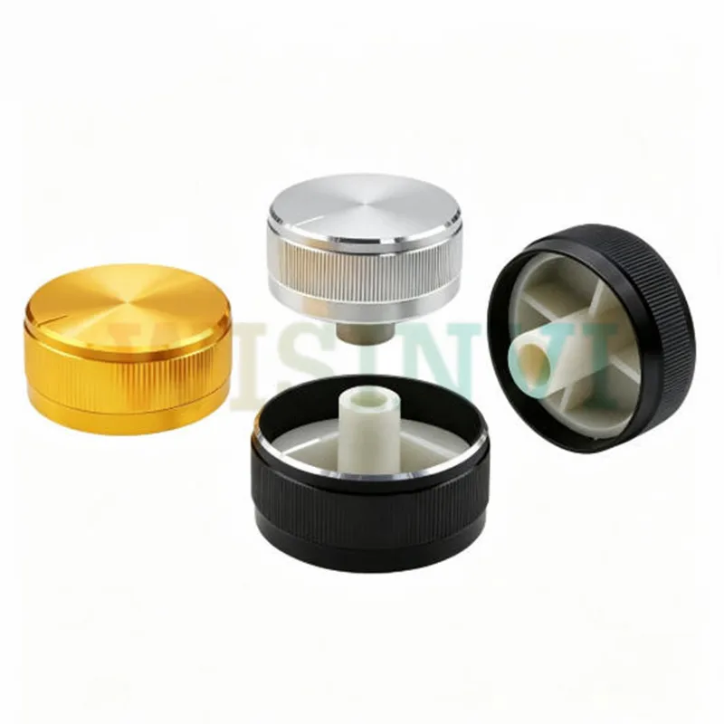2pcs 30x13mm Aluminum Volume Control Knob 6mm D Shaft/Spline shaft Potentiometer Rotary Switch Cap For Car Audio Amplifier