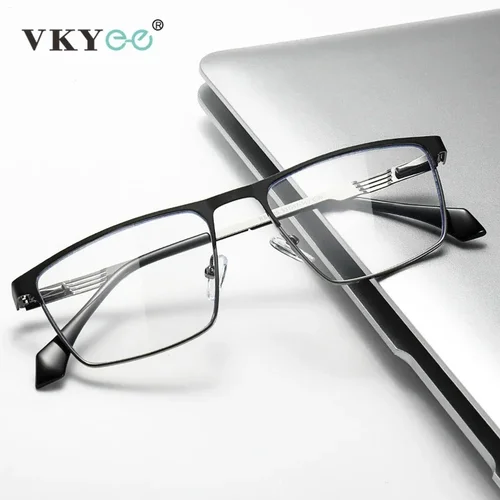VICKY nuevas gafas de Metal con montura cuadrada, gafas de lectura informales de negocios con luz azul, gafas graduadas personalizadas para hombres 6915