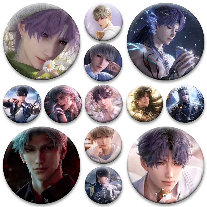 

Caleb,Xavier,Zayne,Rafayel,Sylus Anime Brooches Cartoon Character Round Brooches for Backpack Decor Jewelry Gifts Fashion Pins