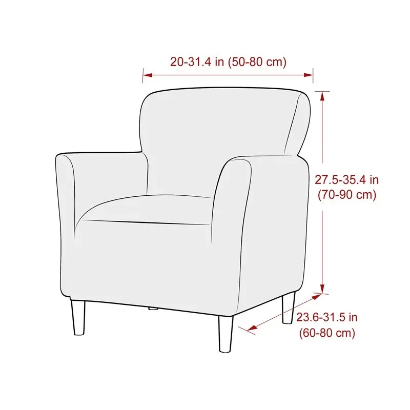 Polar Fleece Tub Club Chair Cover Spandex Armchair Slipcovers for Living Room Elastic Single Sofa Covers Home Bar Counter Hotel