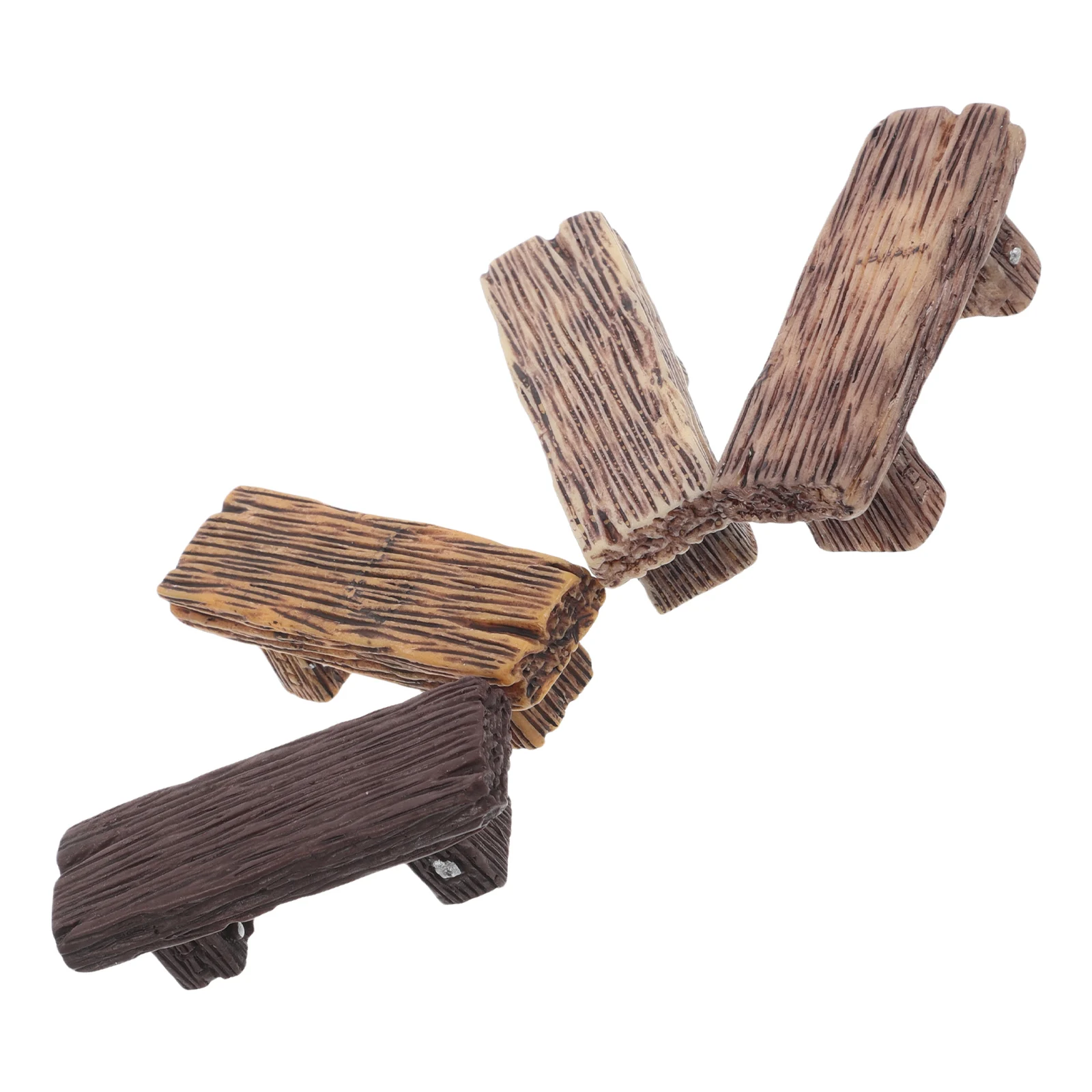 

4pcs Mini Stool Ornaments Resin Dollhouse Accessories Vintage Craft Bench Chair Micro Landscape Decor Home Office Furniture