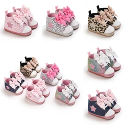 Warren Sina Pasgeboren Jongen Meisje Schoenen Eerste Wandelaar Baby Schoenen Zachte Antislip Zool Mooie Boog Casual Canvas Kinderen Schoenen