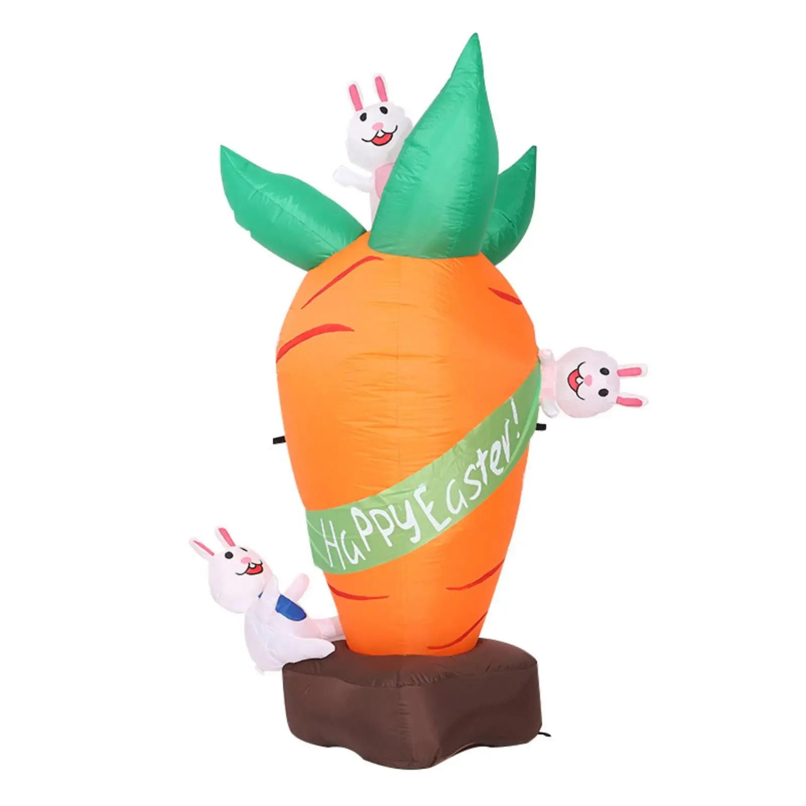 Holiday Inflatable Carrot Display for Front Lawn Patio Spring Celebration Family Decoration